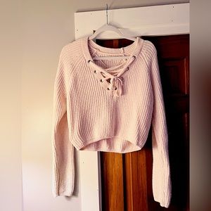 LA Hearts cream crop top cream sweater